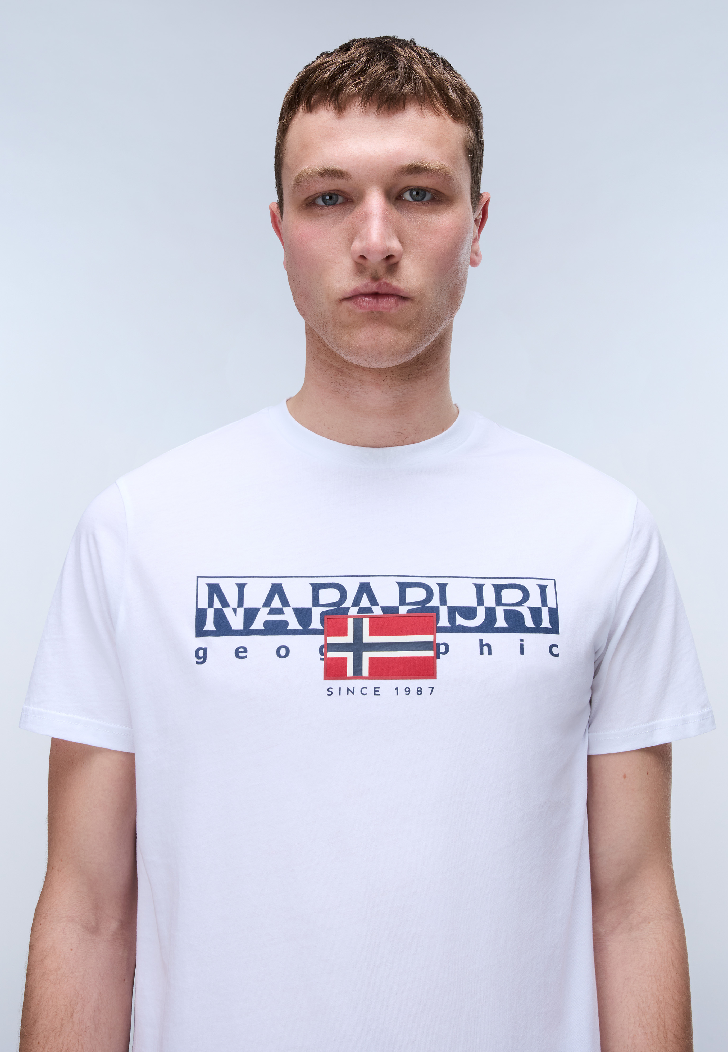 Napapijri Herren T-Shirt S-Aylmer – Kurzarm, Aus Baumwolle, In Weiß, Für Freizeit & Sport