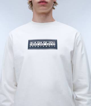 S-BOX LOGO LS WHITE HERON