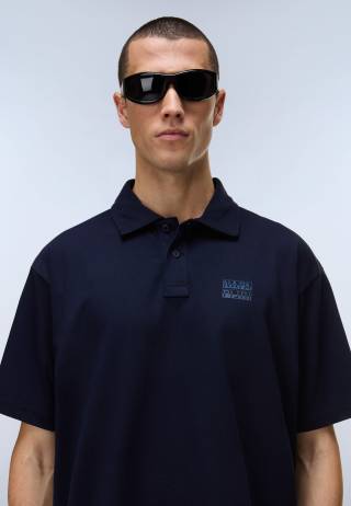 E-ELEVATED LOGO SS BLU MARINE 