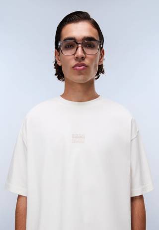 S-ELEVATED LOGO SS WHITE HERON