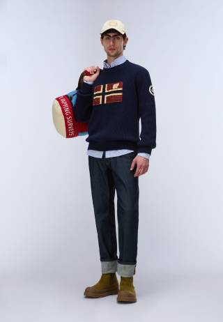 D-ARCHIVE KNIT C BLU MARINE 
