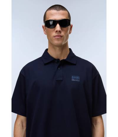 E-ELEVATED LOGO SS BLU MARINE 