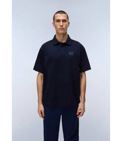 E-ELEVATED LOGO SS BLU MARINE 