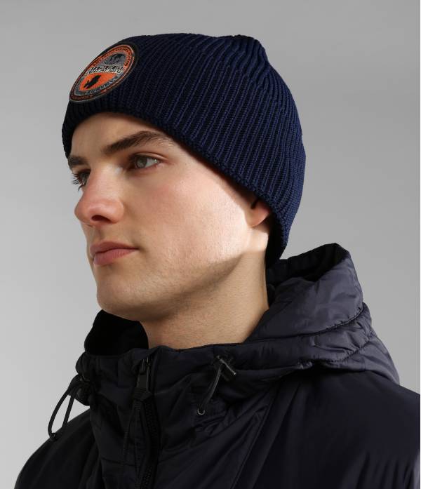 CIRCULAR BEANIE BLU MARINE