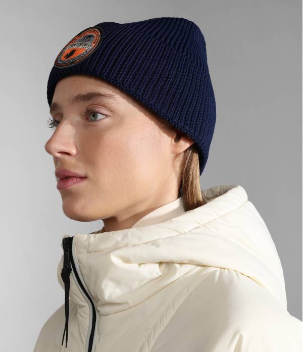 CIRCULAR BEANIE BLU MARINE