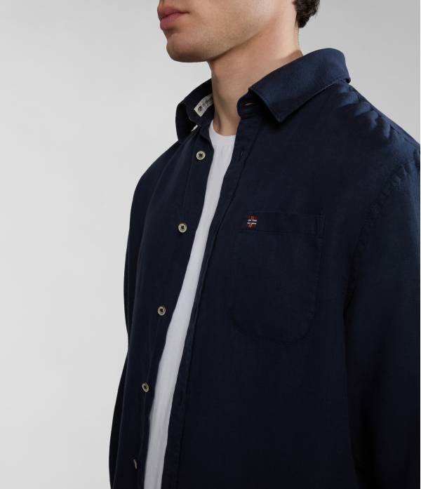 G-LINEN LS BLU MARINE