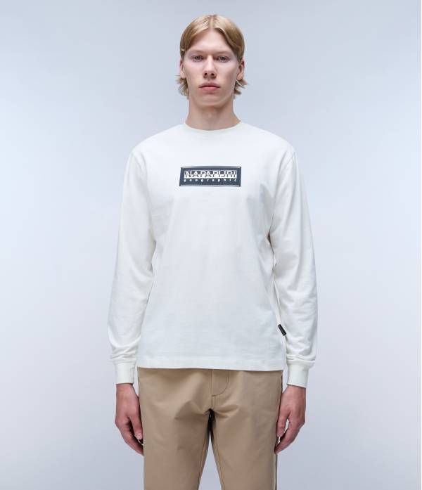 S-BOX LOGO LS WHITE HERON