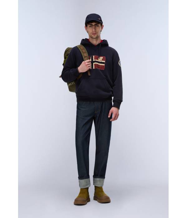 B-ARCHIVE SWEAT H BLU MARINE 