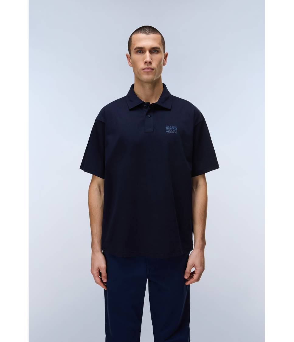 E-ELEVATED LOGO SS BLU MARINE 